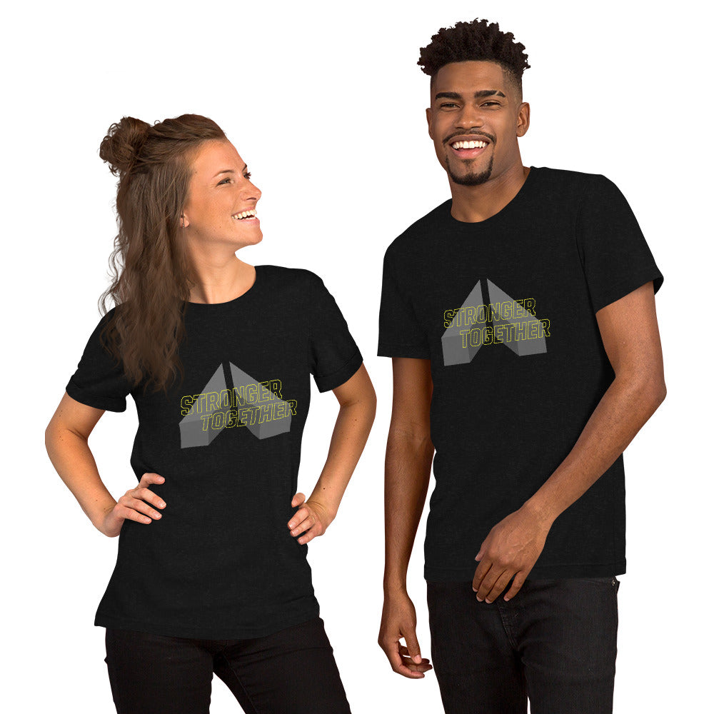 Stronger Together Dark Short-Sleeve Unisex T-Shirt (Yellow)