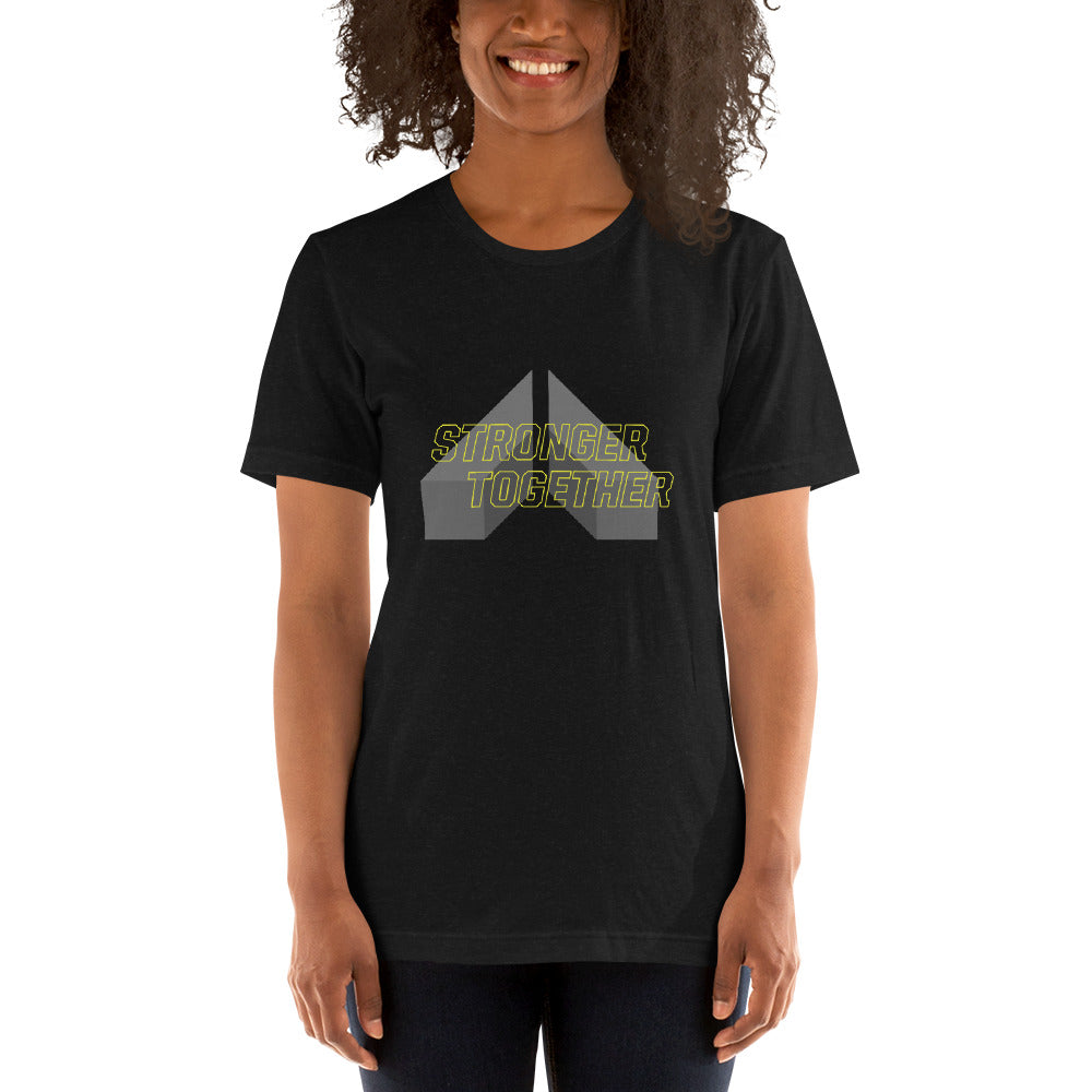 Stronger Together Dark Short-Sleeve Unisex T-Shirt (Yellow)