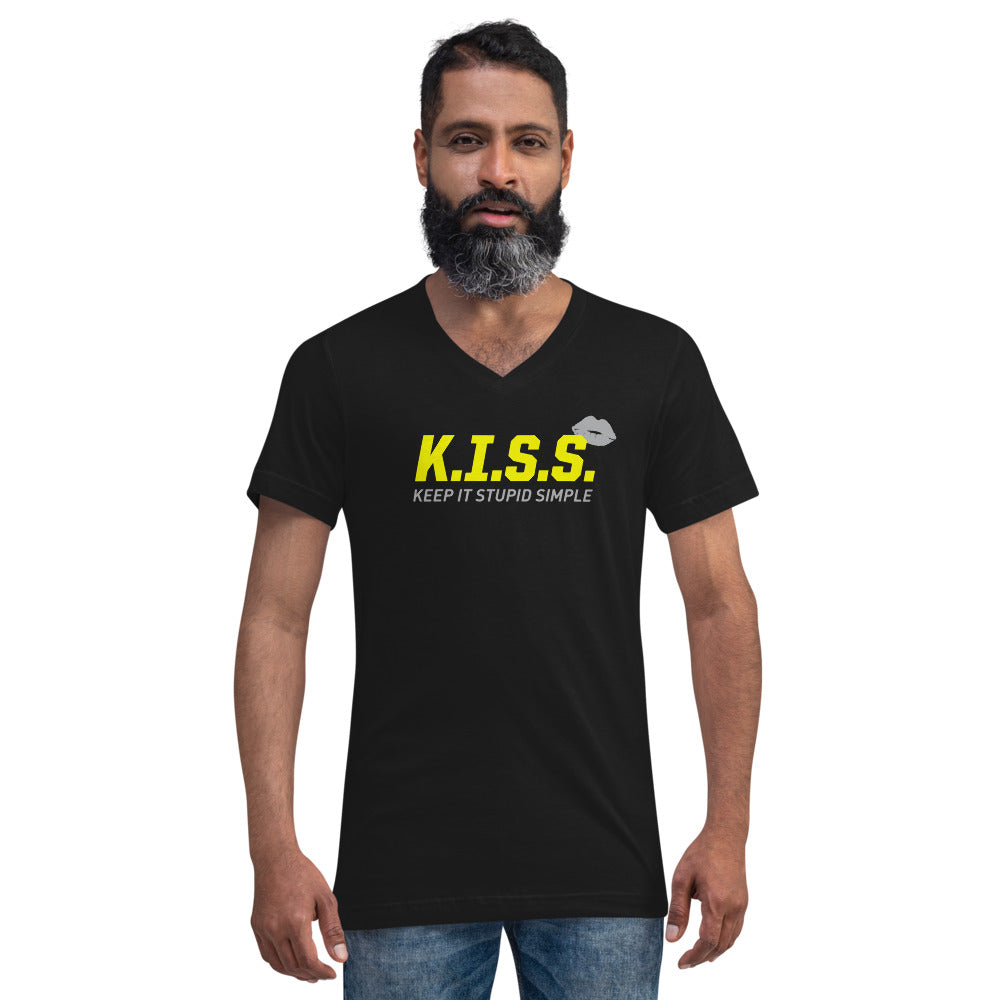 K.I.S.S. - Unisex Short Sleeve V-Neck T-Shirt
